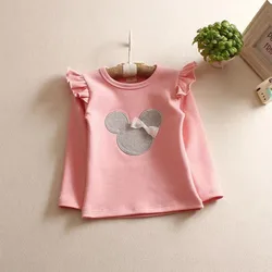 New 2024 Retail Latest Design Brand Children Clothes Girls Knitting T Shirt Kids Long Sleeves T-shirts Girls Clothing