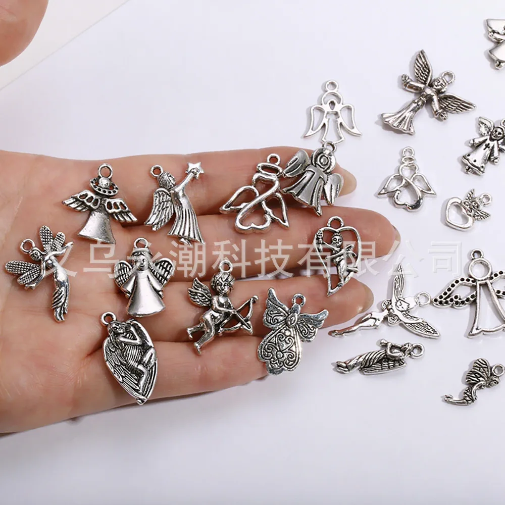 إكسسوارات سلسلة الملاك الأوروبية والأمريكية، المعلقات قلادة سبائك الفضة، وإكسسوارات المجوهرات ذاتية الصنع