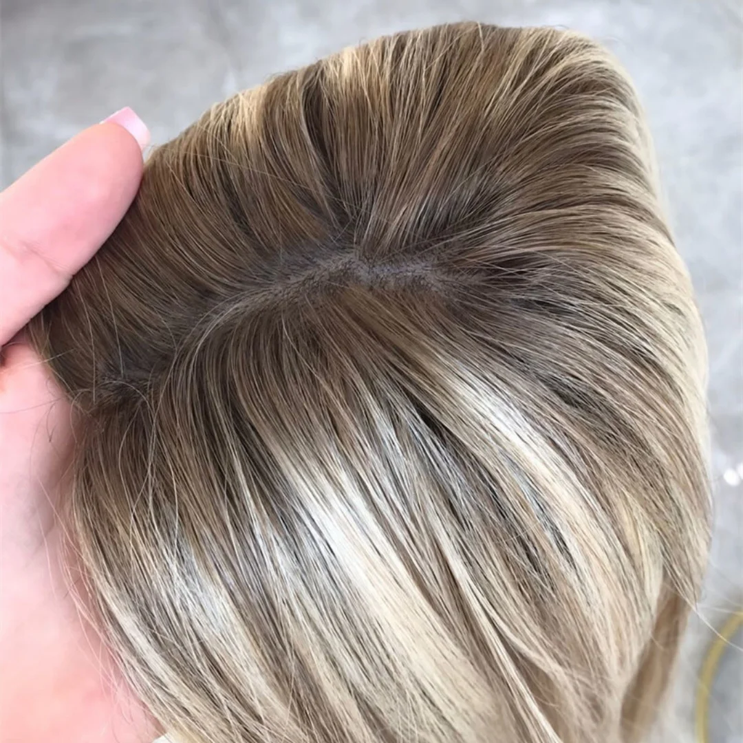 Luxury Wigs Highlight Honey Blonde Synthetic Wig With Roots Long Straight Glueless Natural Hairline Wigs For Daily Cosplay Wear