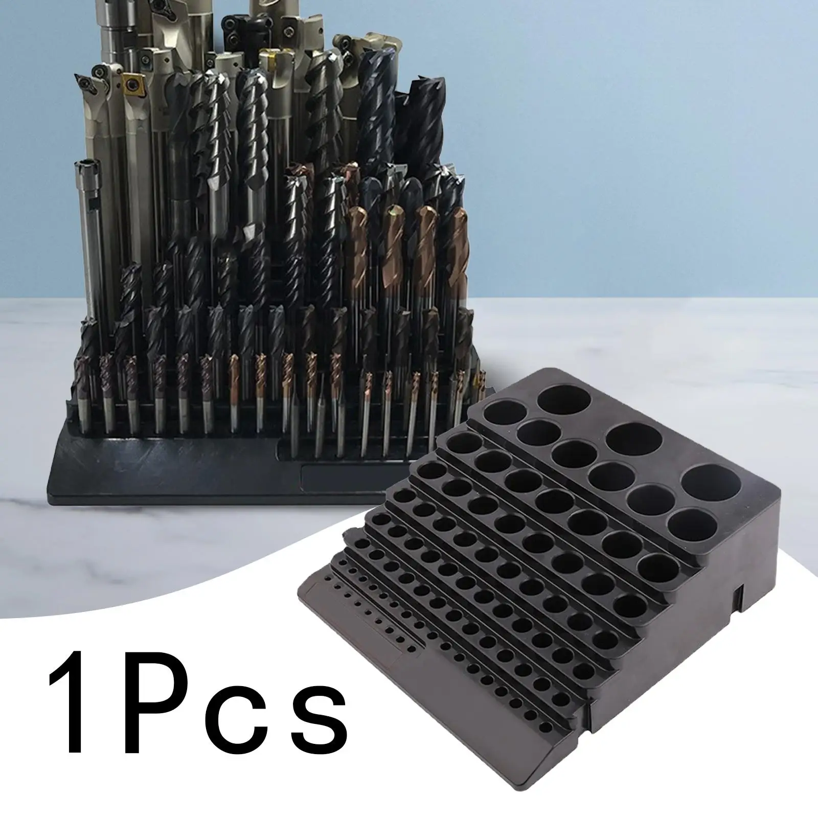 Shank Drill Bit Storage Tray for Milling Machine 85 Hole Cutter Organizer Box PP Plastic Router Bits Case