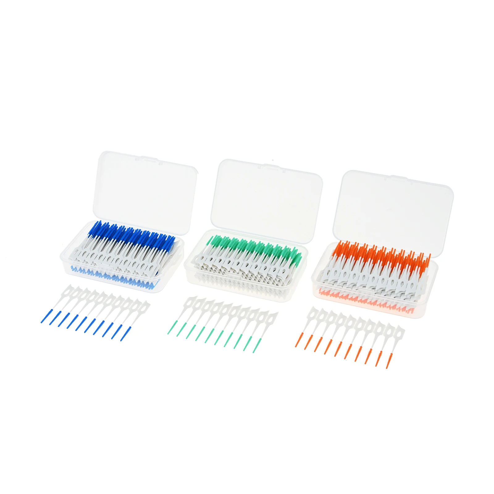 

200pcs/1 box Interdental Silicone Brushes Dental Toothpicks Brush Between Teeth With Thread Oral Cleaning Tools Comfortable