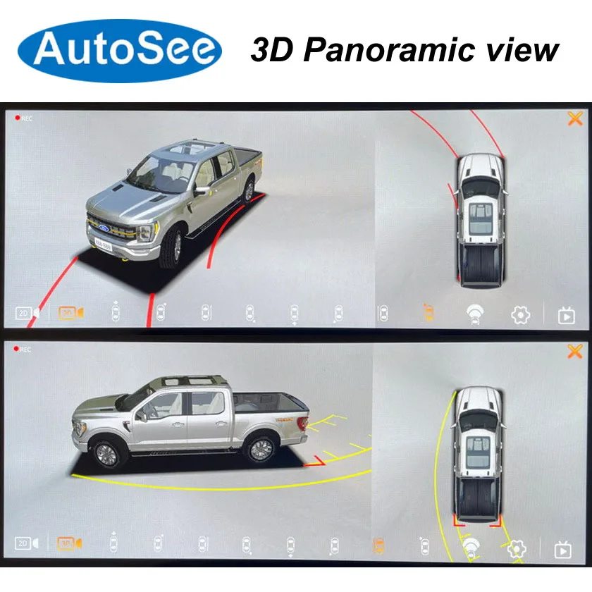 

fit original OEM monitor 2013-2016 for Ford F150 birds eye 360 degree camera 3D Panoramic view Front rear side Surround parking