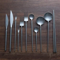 304 Stainless Steel Scandinavian Ins Tree Pattern Knife Fork And Spoon Three-piece Household Western Tableware Set