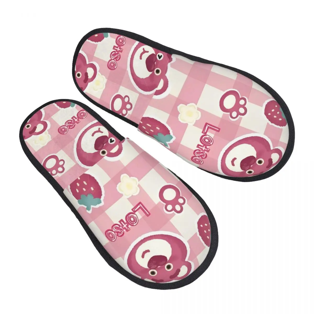

Тапочки для спальни Lotso Pink Bear с тапочками из пены с эффектом памяти, подарок для женщин и мужчин, домашняя обувь с противоскользящей подошвой