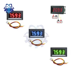 DC 0-100V 0.36 inch 4 Bit Mini Voltímetro Digital Medidor de Voltaje Panel LED Comprobador de Voltaje Eléctrico 0.36'' 3 Cables 12V 24V 48V