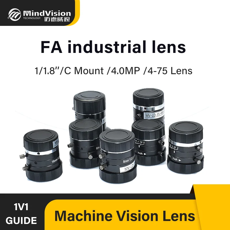 

FA Industrial Lens 4MP 4mm-75mm Focal Length 1/1.8" 4.0MP Fixed Focus C-Mount Machine Vision