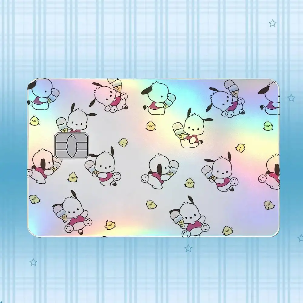 P-Pochacco Laser-Hologramm-Karten-Skin-Aufkleber für Kredit- und Debitkarten – 4 Stück/Set, wasserfester, kratzfester Schutz – Detail 8