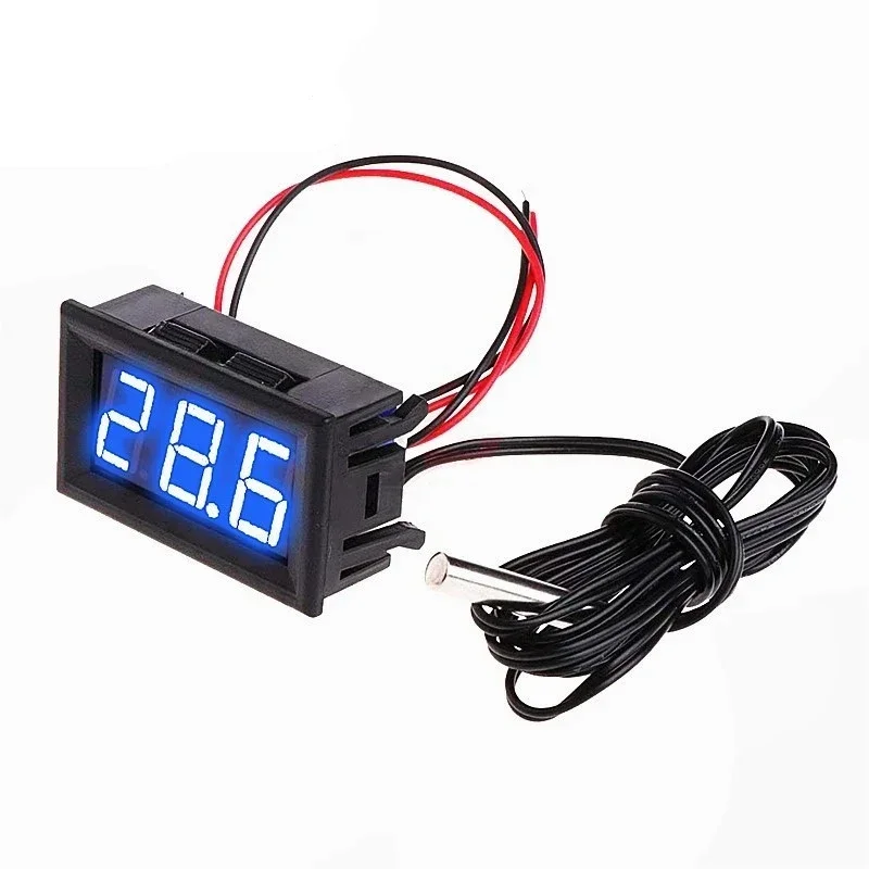 DC 12V Mini Digital LED Thermometer for Car Temperature Monitor Panel Meter Measuring Range -50-110C with Temperature Probe