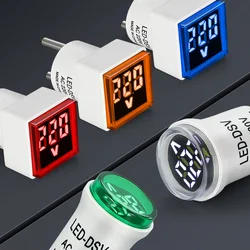 AC 50V-500V Square Voltmeter Digital Voltage Tester Monitor EU Plug LED Display Voltmeter Indicator Light Electrical Instruments