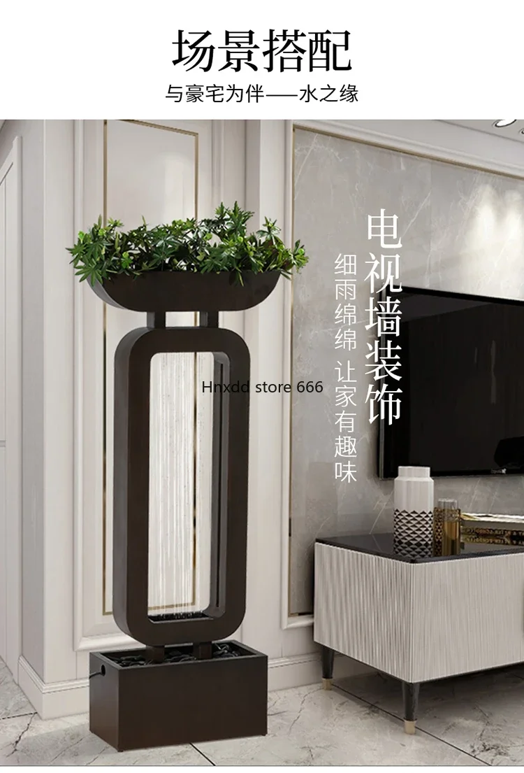 Indoor and outdoor water features Hotel living room opening Floor-to-ceiling fountain decorations