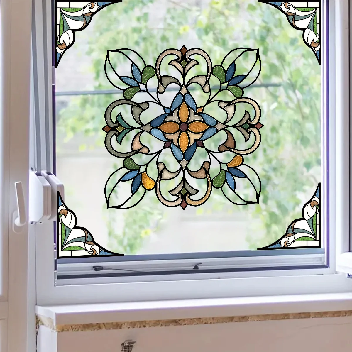 1pcs PVC Double Sided Visibility Windows Stickers Decoration for Living Room Decor Moroccan Style Geometric Glass Decals - Image 5