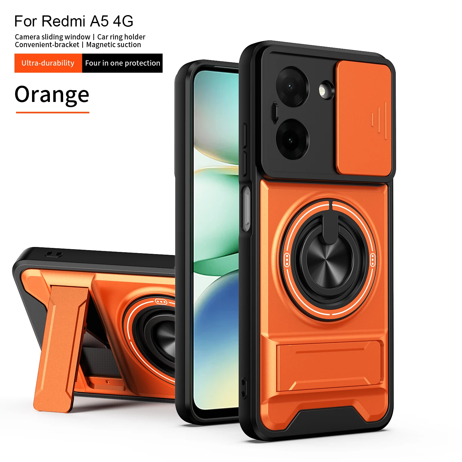 For Xiaomi Redmi A5 4G Case Redmi A5 4G 173 Cover Phone Case Magsafe Magnetic Fold Holder Military Armor Camera Protection Cover