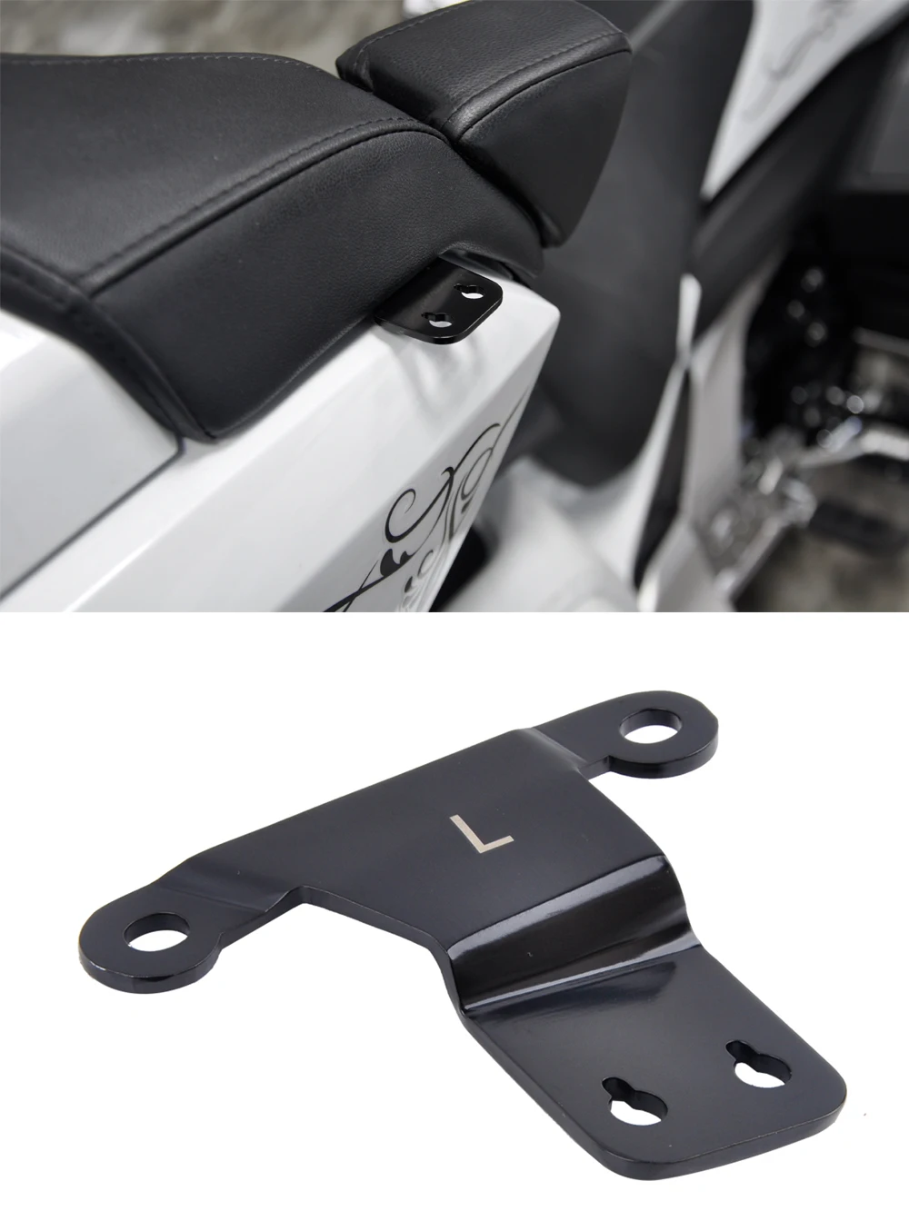 

Panical Passenger Trunk Luggage Rack Cup Holder Phone Holder Extension Bracket Bar For Honda Gold Wing GL1800 2018-2025 Black