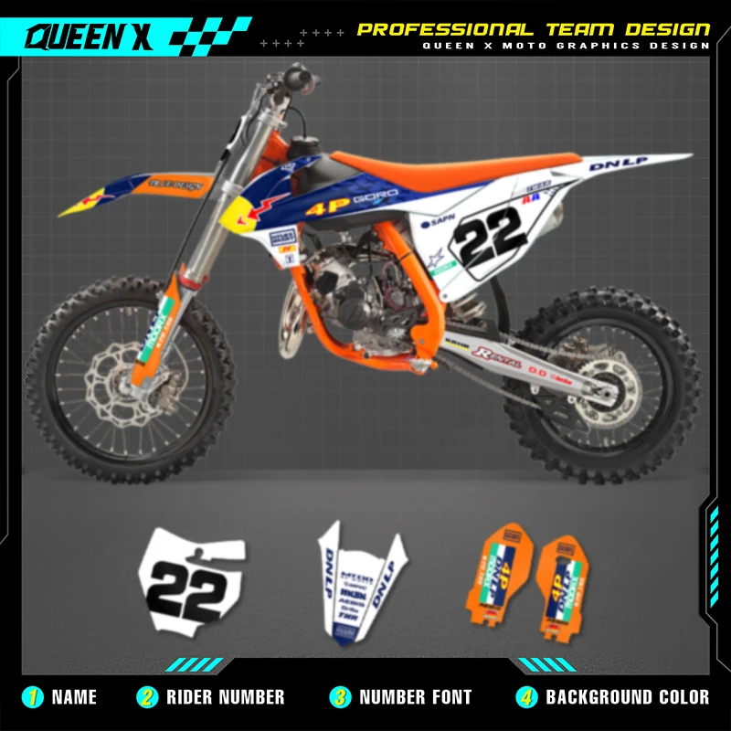 

Queen X MOTOR For KTM SX85 SX 85 2018-2024 Custom Motorcycle Graphics Background Decal Stickers Kits