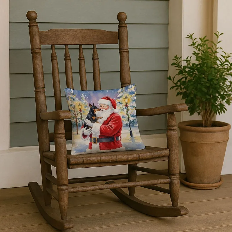 وسادة رمي جحر سانتا كلوز المزخرفة للاستخدام الداخلي والخارجي للأريكة والسرير والفناء هدية عيد الميلاد