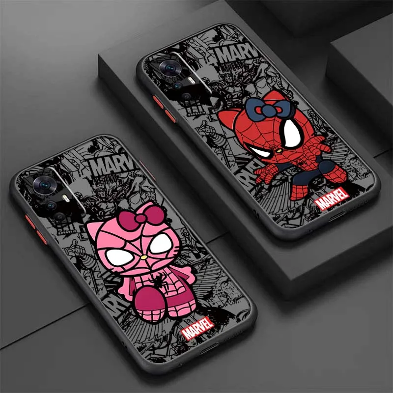 

Marvel Art Spider Man Phone Case For Xiaomi 14T 13T 13 12T 12 12S 11T 11 11i 10 10T Ultra Pro Lite Frosted Translucent