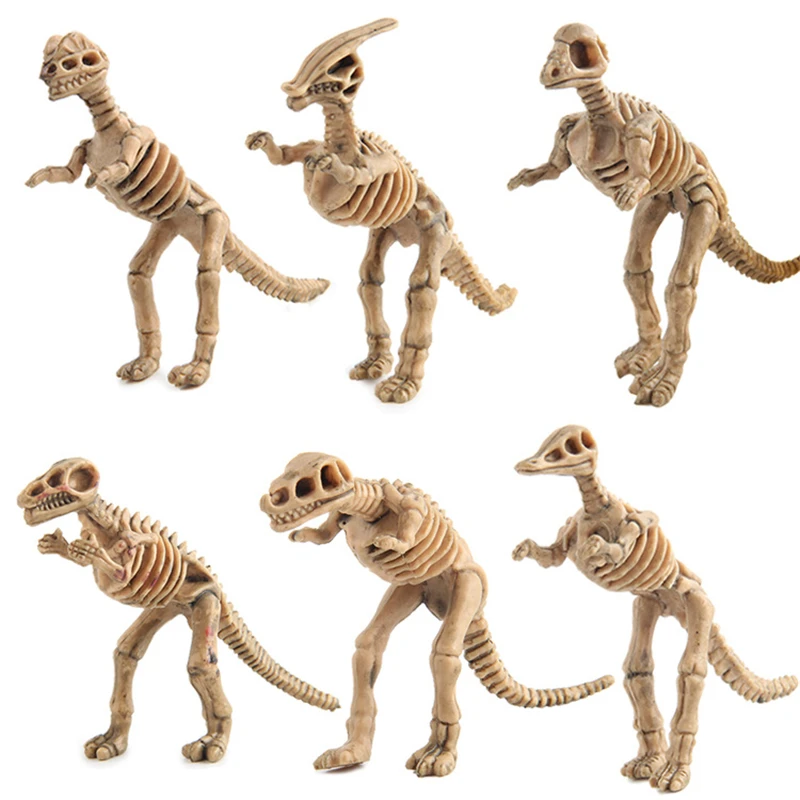 12Pc/Set Simulation Mini Jurassic Dinosaur Skeleton Archaeological Excavation Dinosaur Model Fossils Bones Toy Figures Kid Gift