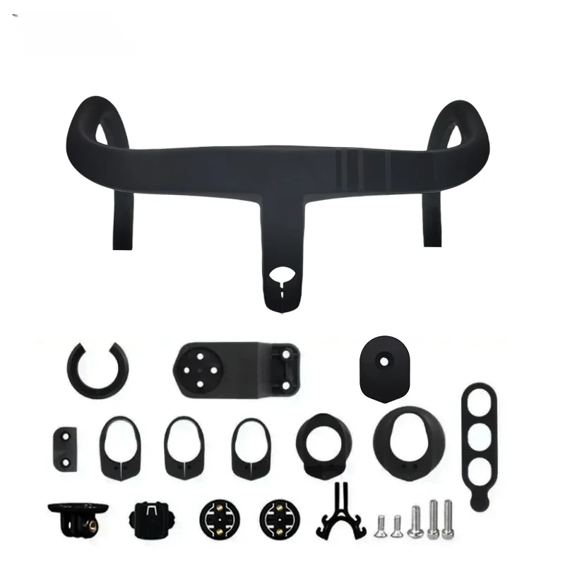 ALANEA Carbon Handlebar for Road Bicycle Internal Cable Routing Integrated Cockpit Bar with Di2 Bike Computer Holder