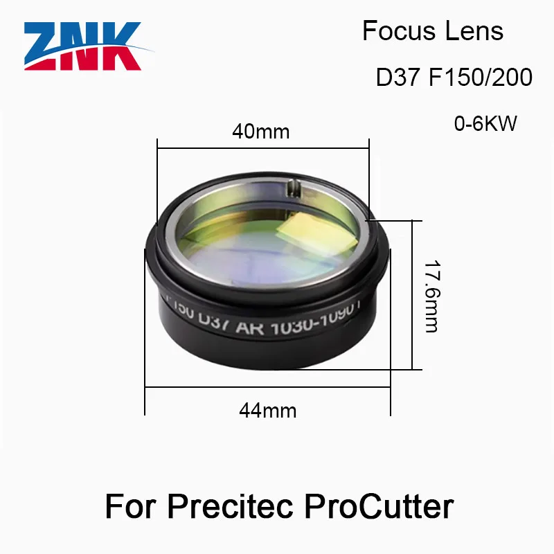 ZNK Precitec 0-6KW Collimating & Focusing Lens D37F100 F150 F200 with Lens Holder for Holder ProCutter 1.0 Laser Head