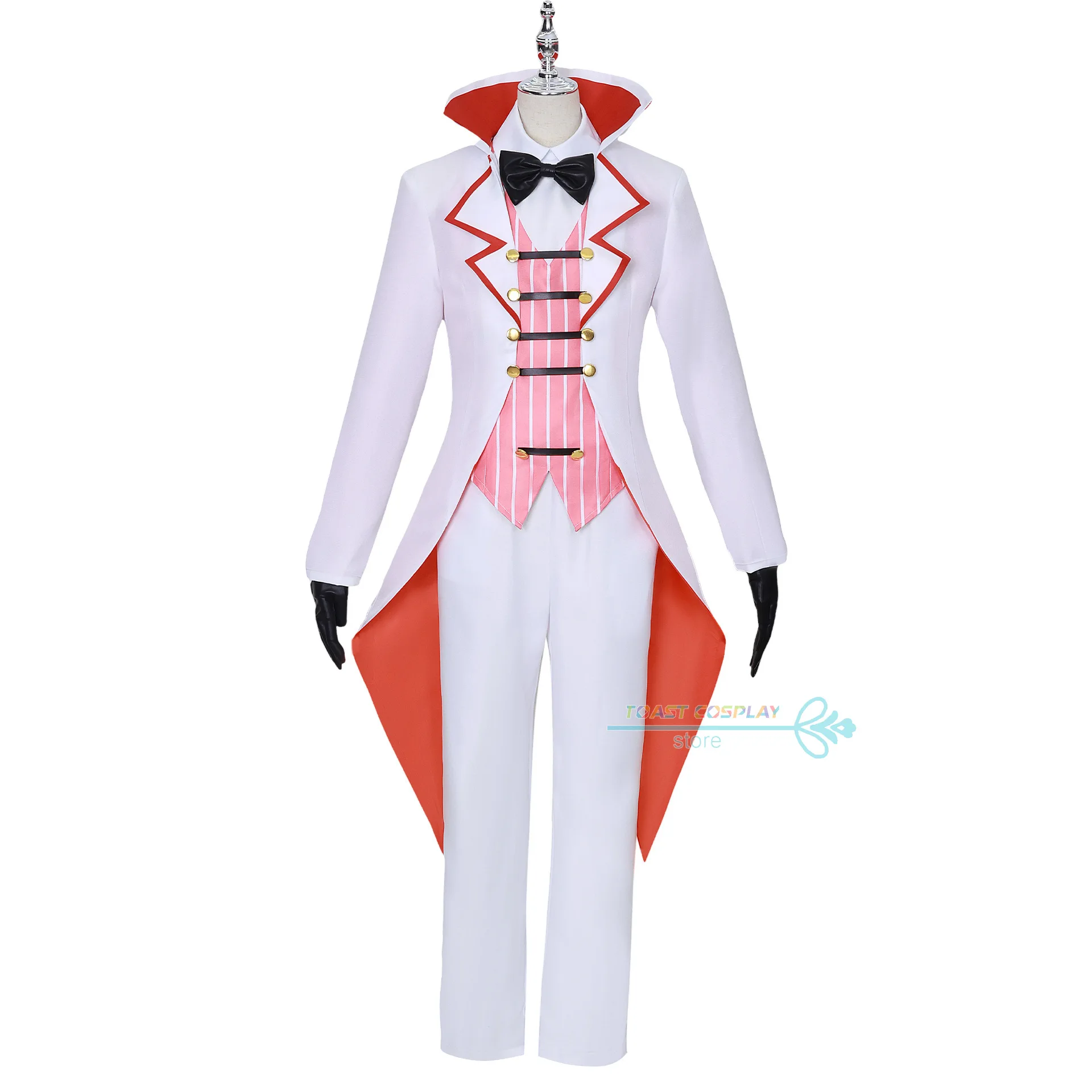 Anime Hazbin Cosplay Hotel Alastor Cosplay Lucifer Costume Red Uniform Radio Demon Role Play Halloween Carnival Party Outfit