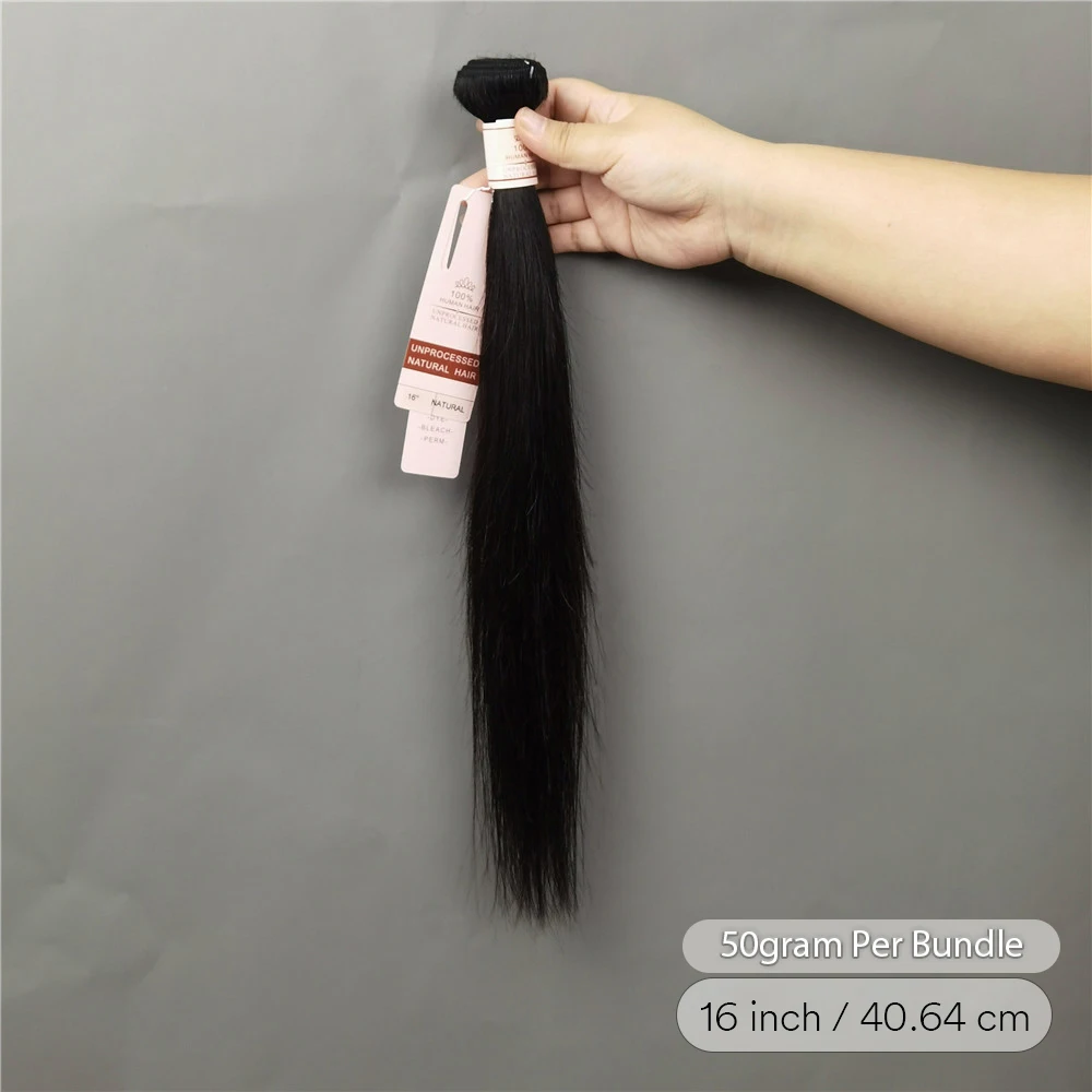 Tissage en Lot Naturel Remy Lisse Noir Naturel, Extensions de Cheveux, 10-30 Pouces, 50g, Document