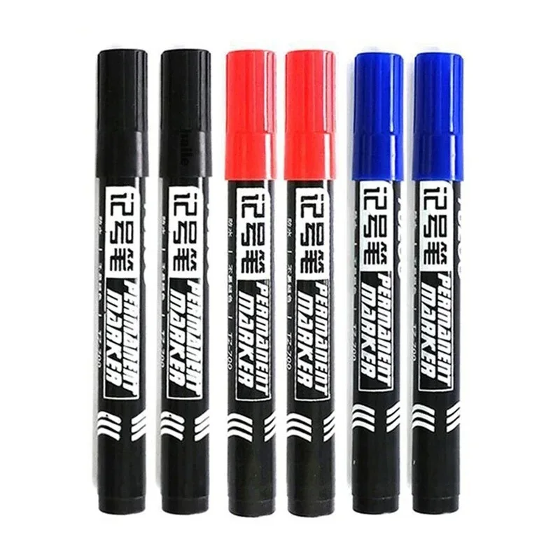 3pcs Large Capacity Oily Waterproof Paint Markers Red/Black/blue Permanent Marker for Tyre Signature Pen Stationery Supplies