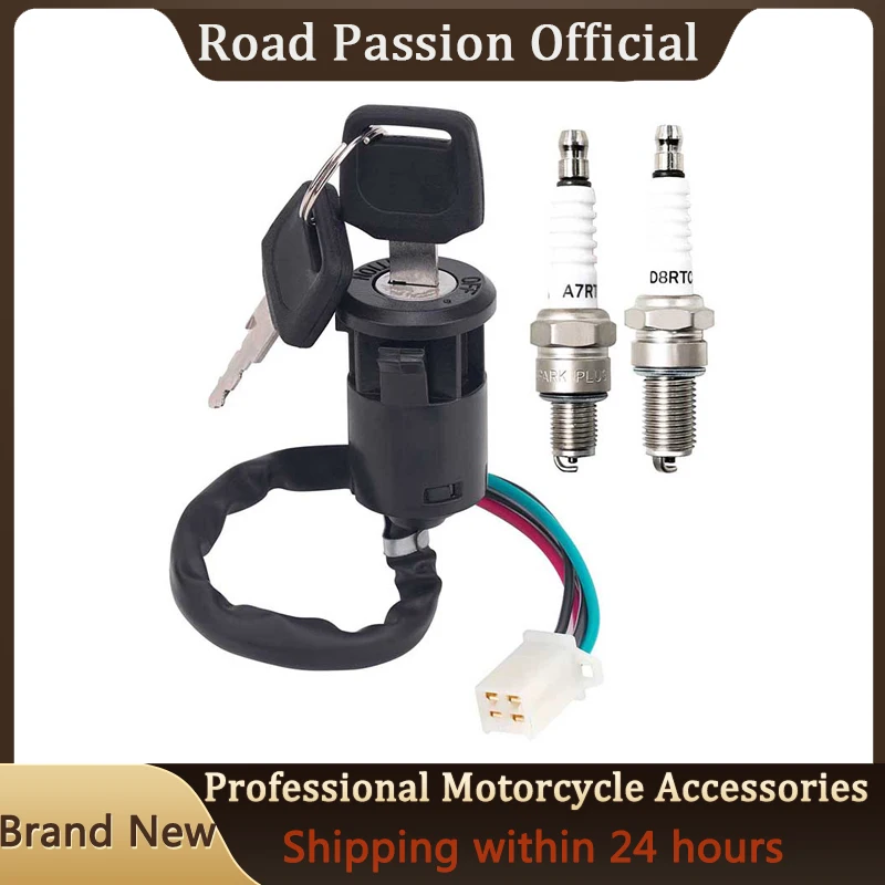 Electric Door Lock Plug Ignition Key Switch & Spark Plug For TaoTao Buyang Coolster 50cc 70cc 90cc 110cc 125cc 150cc 200cc 250cc