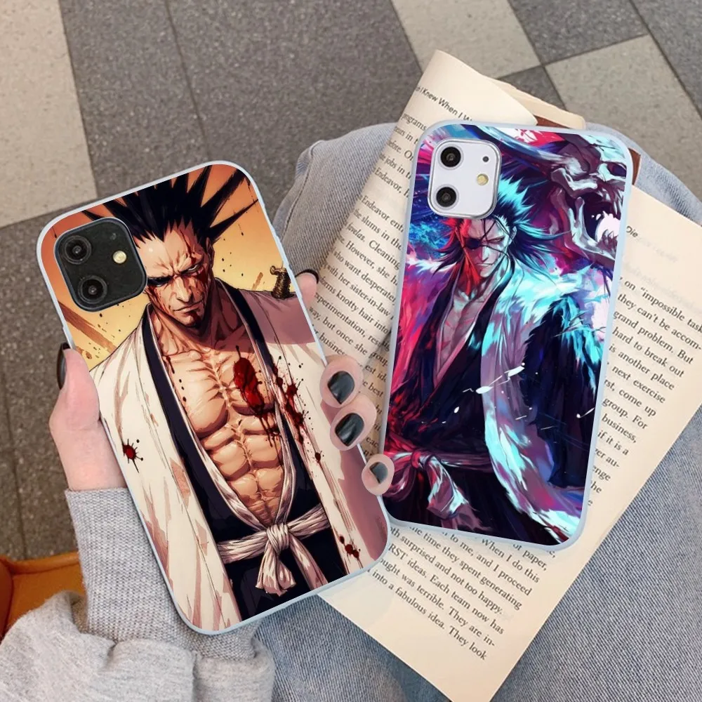 

Kenpachi Zaraki Anime B-Bleach Phone Case For IPhone 14 11 12 13 Mini Pro Xs Max 8 7 6 6S Plus X XR Solid Candy Color Case