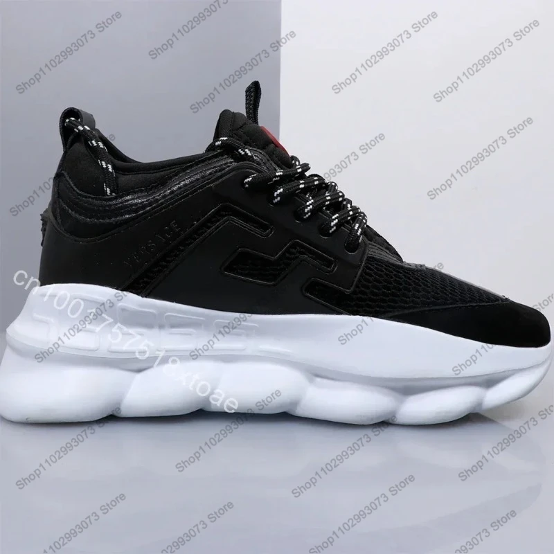 Chunky sneakers voor heren en dames, designer sneakers met sleutelpatroon, antislip casual schoenen met kussens, streetwear-schoenen