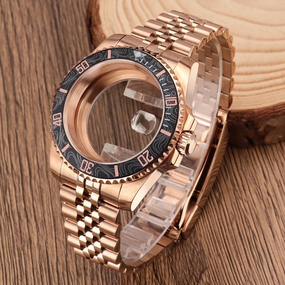 40mm Sub Gmt NH35 Watch Case Stainless Steel Sapphire Glass For NH36 NH35NH34 Miyota8215 DG 2813 ETA2824 Movt 38mm Sloping Bezel