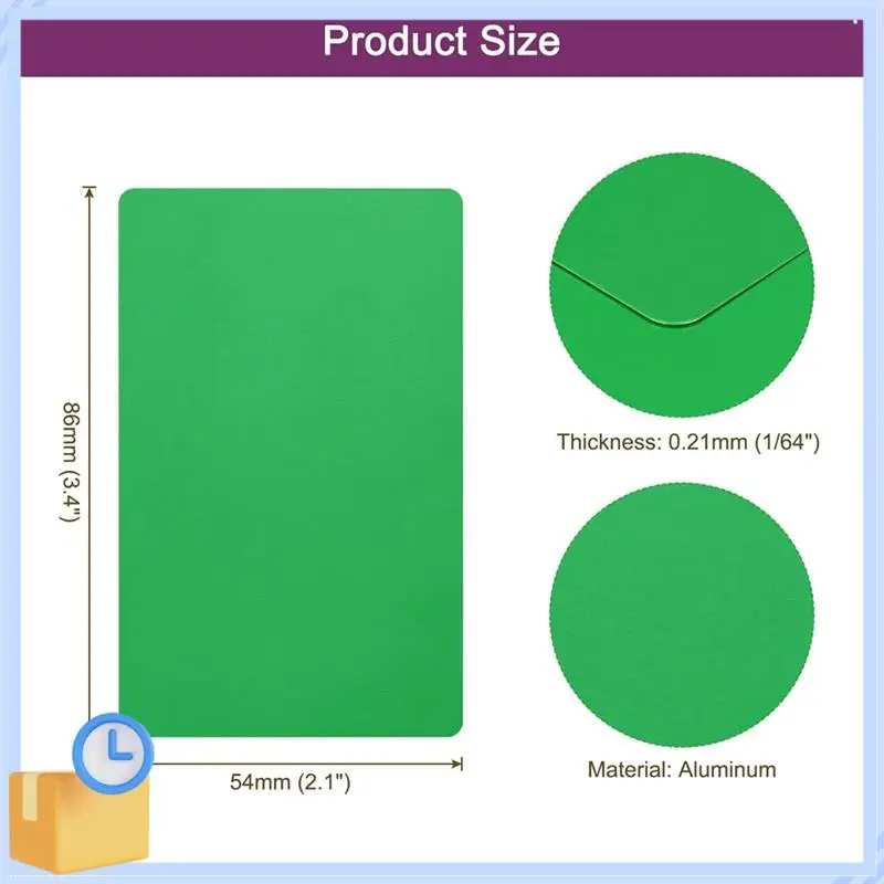 Populaire 200 Stuks Metalen Visitekaartje Blanks, 1/64 INCH Dikke 3.4X2 Inch Aluminium Lasergravure Materialen Unieke Kaarten