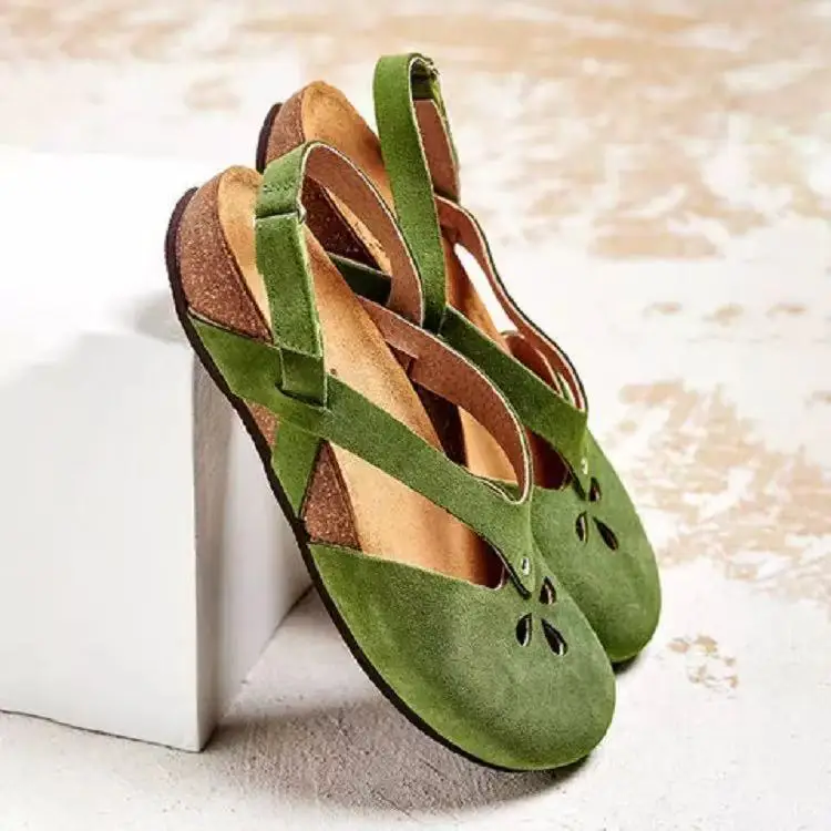 Women Sandals Summer Ladies Girls Comfortable Ankle Hollow Round Toe Sandals Woman Soft Beach Sole Female Shoes Plus Size