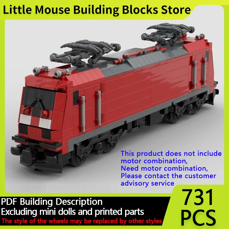 

Модель городской автомобиль MOC, строительные кирпичи BR185.2, грузовой электрический локомотив, модульная технология, детские праздничные подарки, сборные игрушки