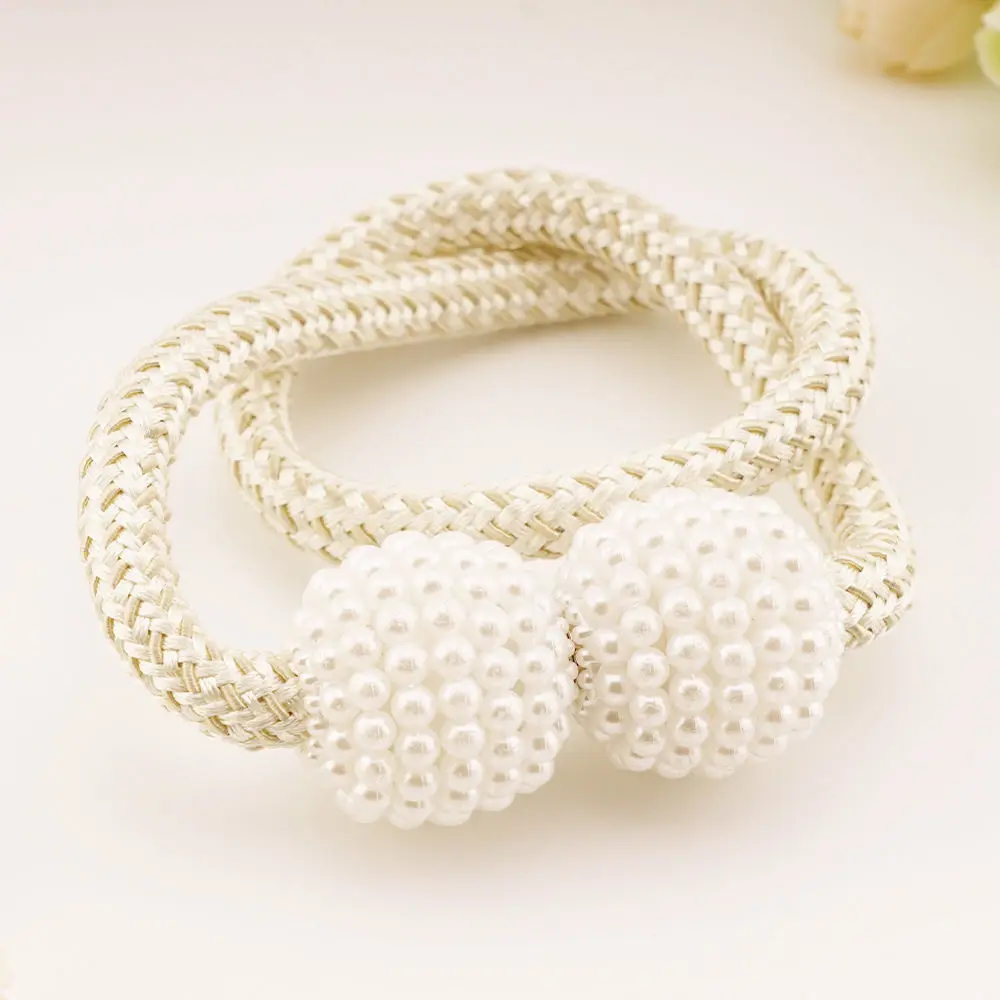 1Pc Pearl Buckle Curtain Clip Tieback Holdbacks Tie Backs Strap Pearl Ball Curtain Holdbacks Home Decoration Curtain Tieback