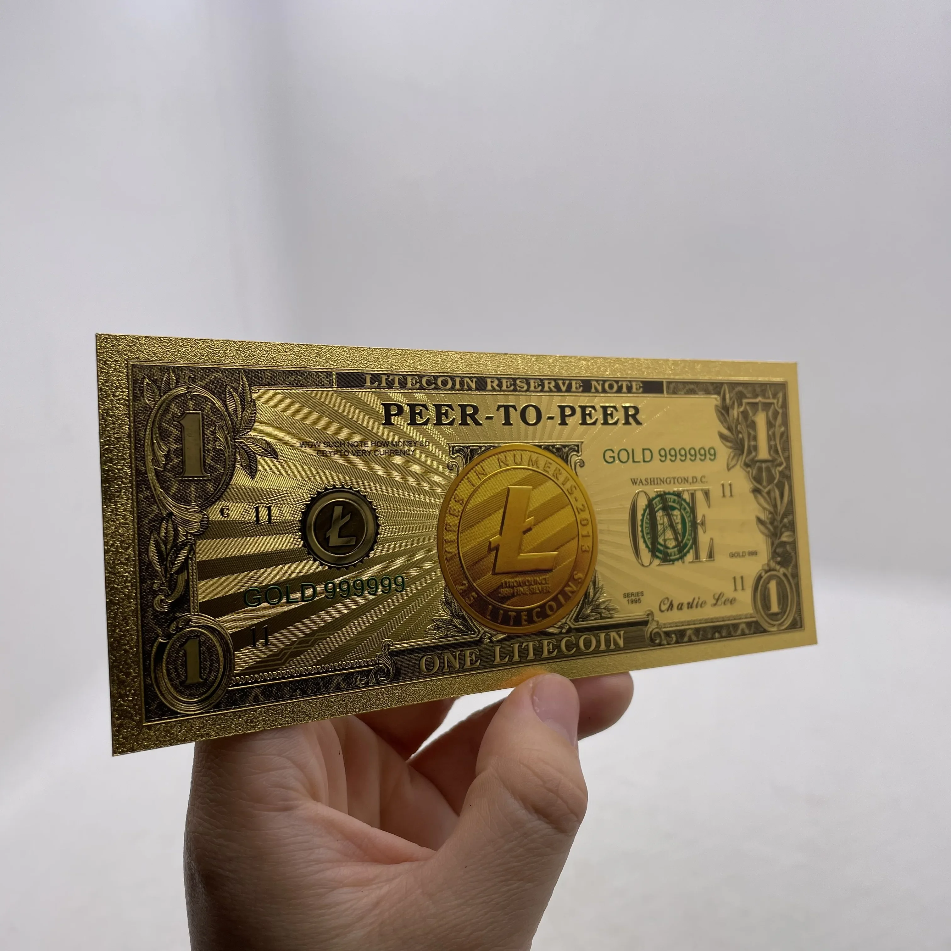 1 قطعة جديد Litecoin الذهبي الأوراق النقدية المادية التذكارية LTC عملة التشفير بطاقات ذهبية قابلة للجمع العملة الرقمية الهدايا الإبداعية