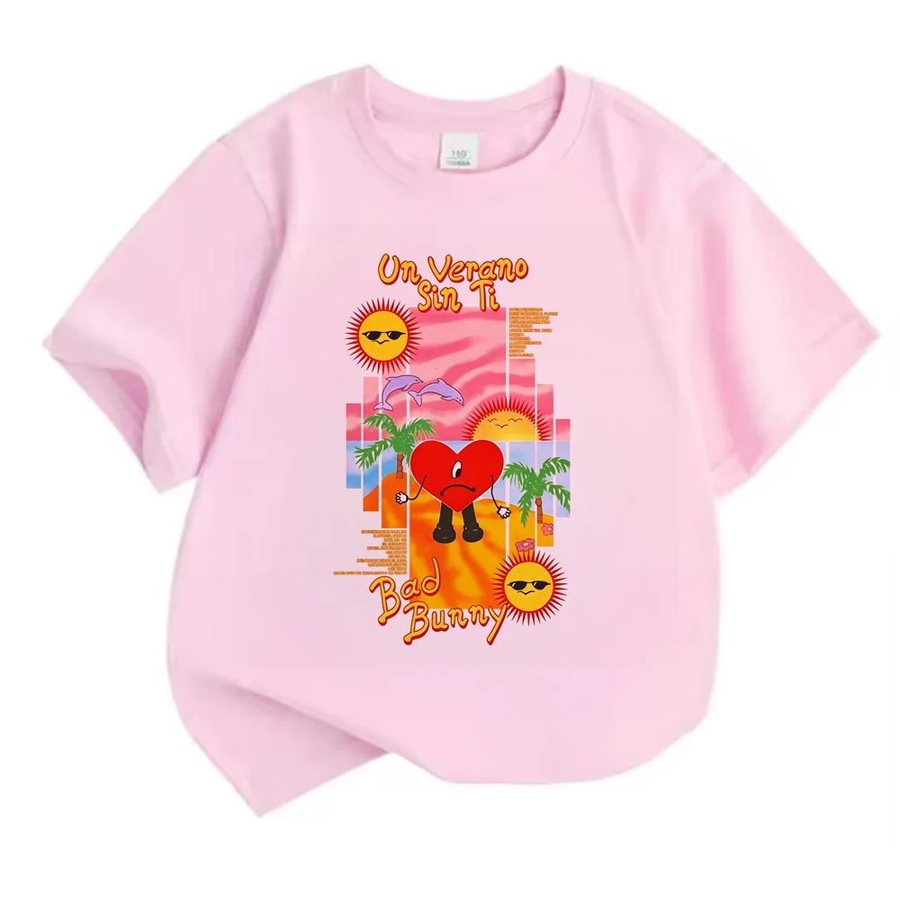 2026 Bad Bunny Debi Tirar Mas Fotos DTMF Printed Kids High Quality Oversized T Shirt Baby Tops T-Shirts