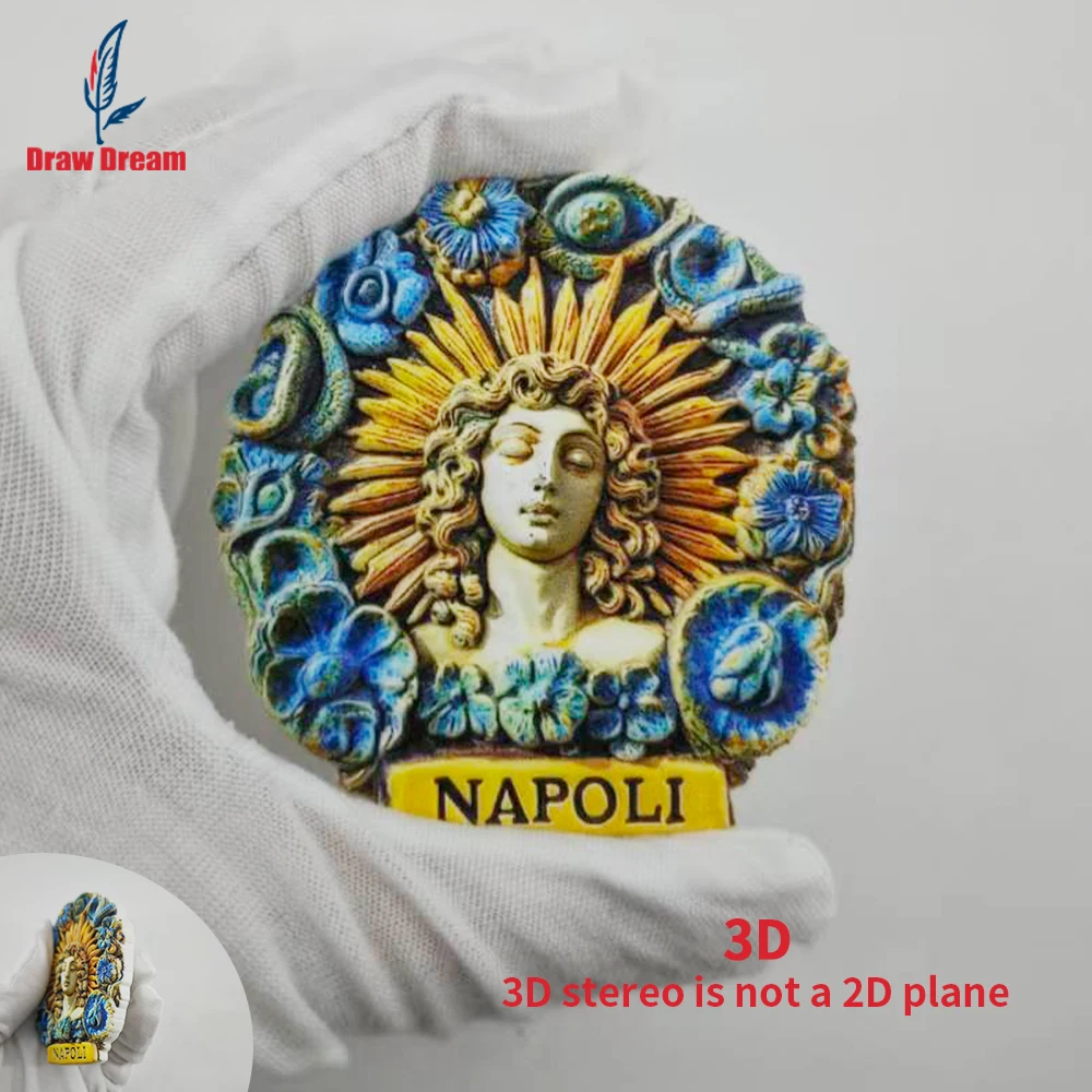 1Pc Naples Fridge Magnet, World Travel Souvenir Collection, Suitable for Home and Office Decoration, Personalized Exclusive Travel Souvenir Magnetic Fridge Magnet, Home Decor, Kitchen, Room, Office, Cabinet Crafts, Gifts, Holiday Souvenirs, Exquisite Small Gifts