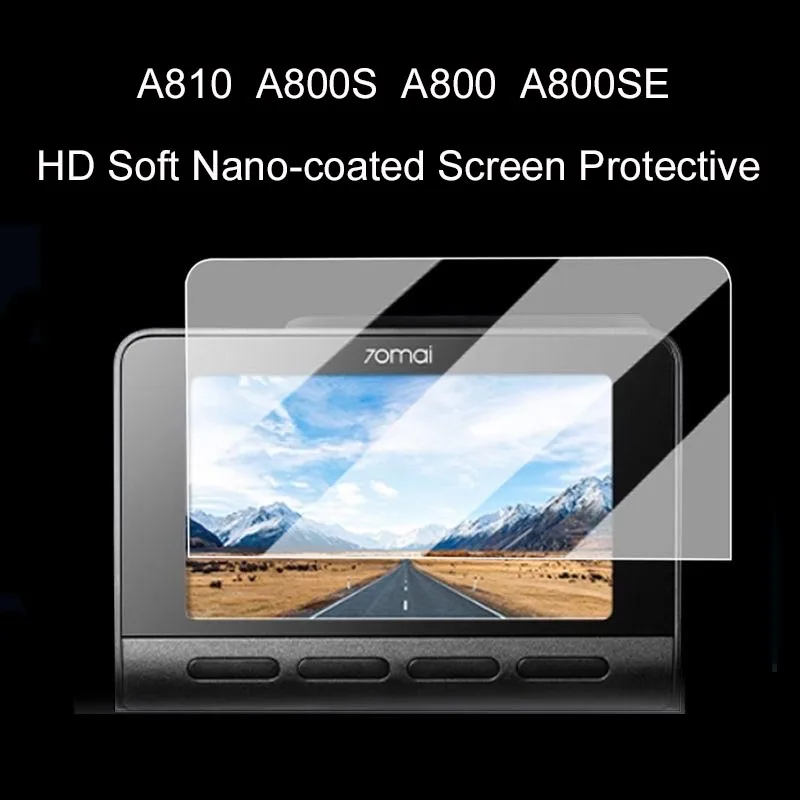 for 70Mai 4K A810 A800SE a800s a800 HD Soft Nano-coated Screen Protective for 70Mai Dash Cam Film Nano proof Film 2PCS