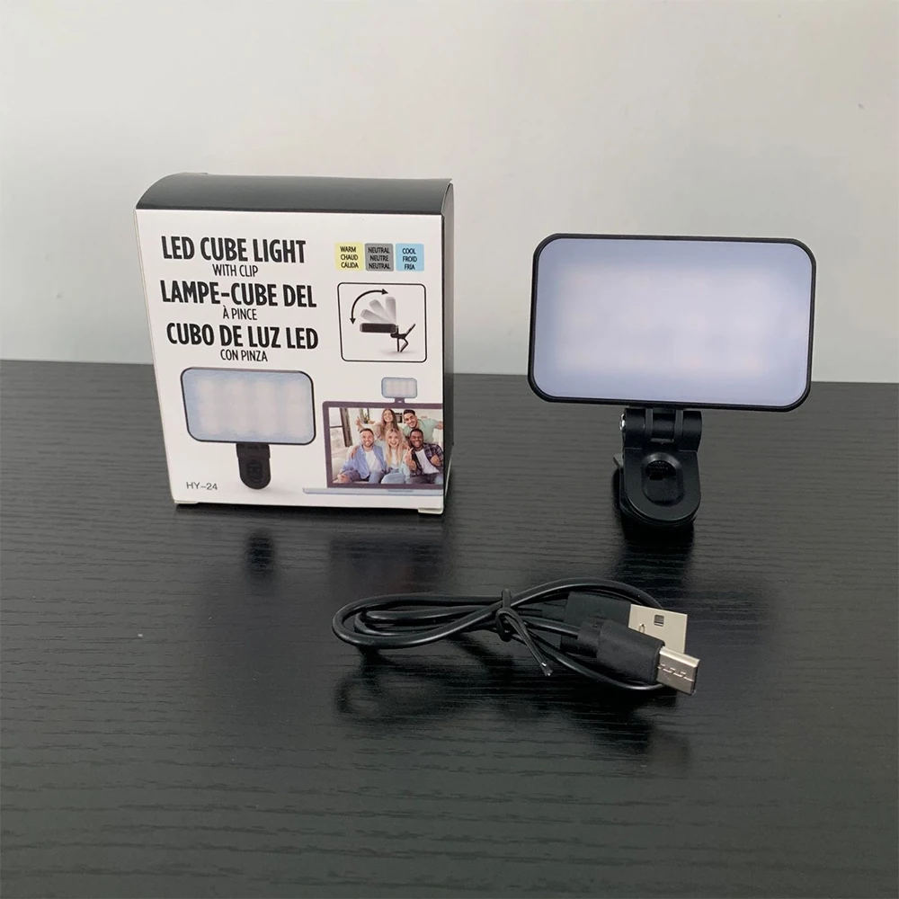 Draagbare mini-selfie-invullicht Oplaadbaar 3-modi Verstelbare helderheid Clip-on voor mobiele telefoon Make-up Computer Invullicht