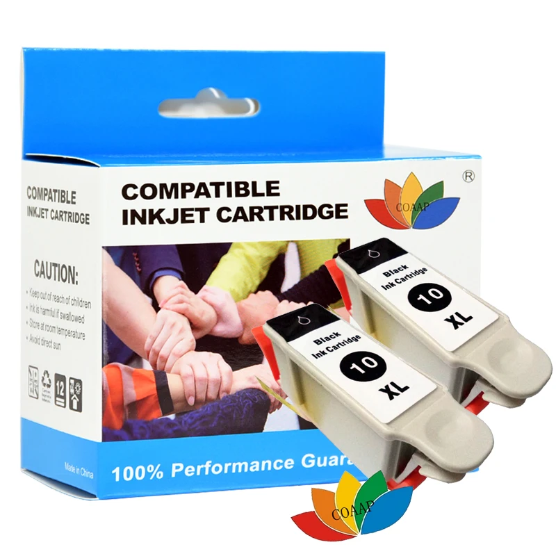 2 PCS Black Compatible Ink Cartridge For Kodak 10# ESP 3/5/7/9/3250/5210/5250/7250/9250 & Hero 6.1 / 7.1 / 9.1 Printer