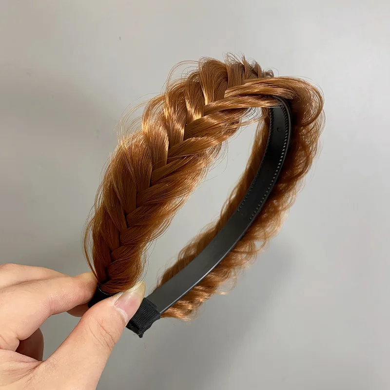 New Lazy Wig Twist Headbands For Women Wide Fishbone Braids Hairbands Handmade Retro Head Hoop Hair Styling Headwear Accessories