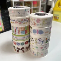 Flash sand washi tape with release paper bow tie / star / flower for use in junk journaling, school supplies, craft supplies