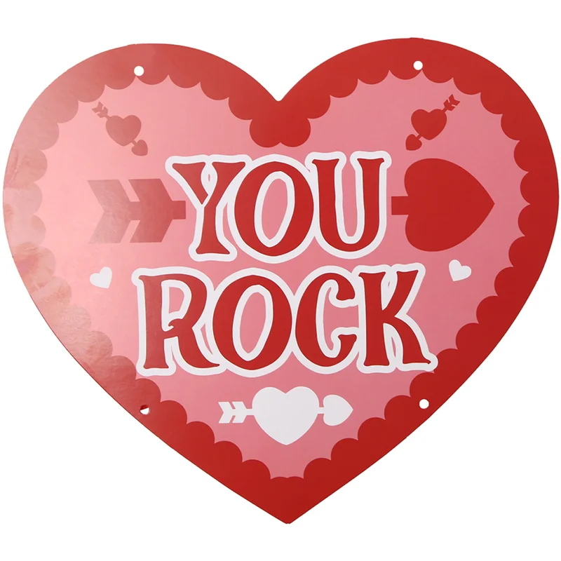 1 Zestaw Dekoracji na Walentynki: Baner Papierowy z Motywem Serca na Drzwi, Wesołych Walentynków