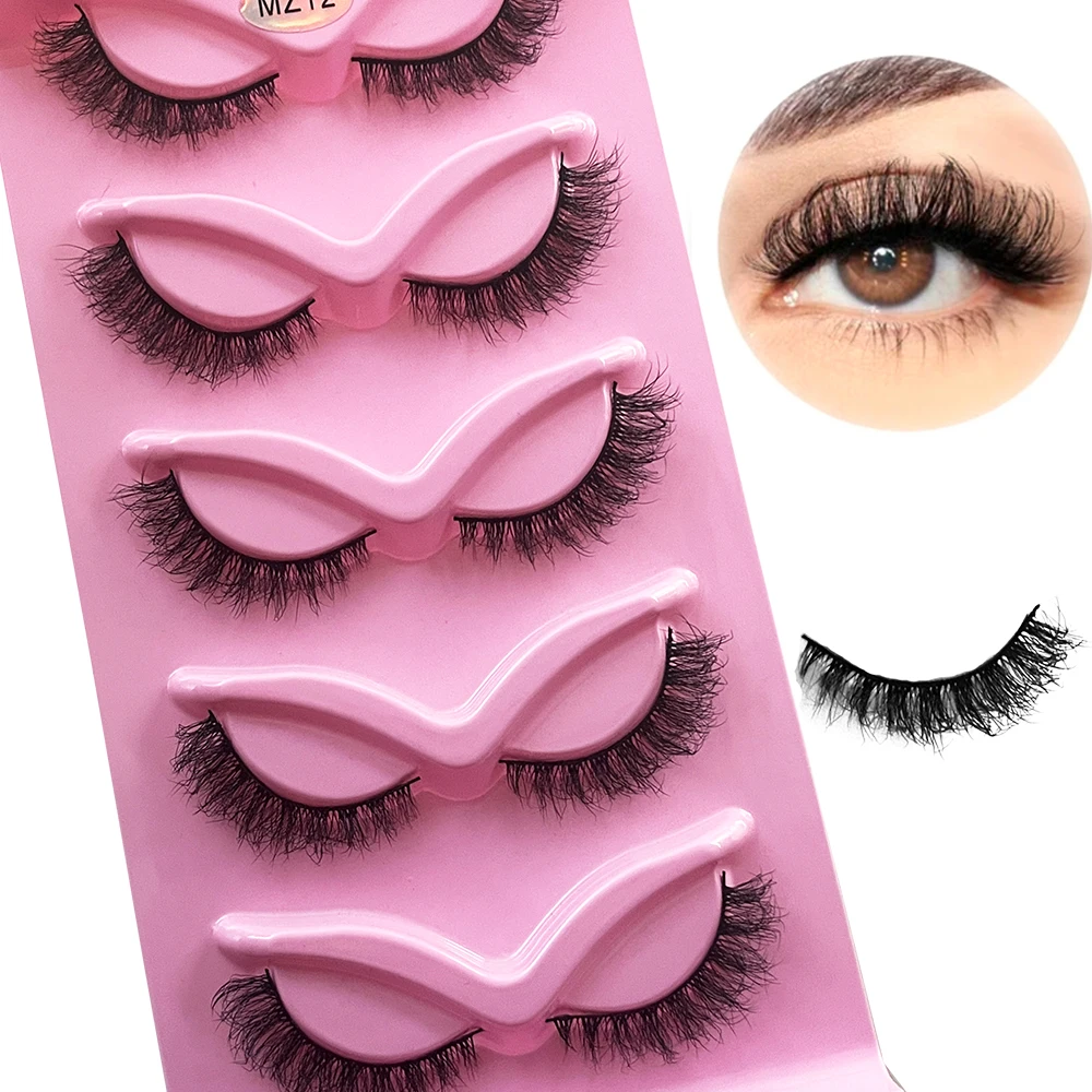 5 pairs Mink Eyelashes  3D Natural False Lashes Thick Soft Curly Lashes Wispy Natural Eyelash Extension Makeup