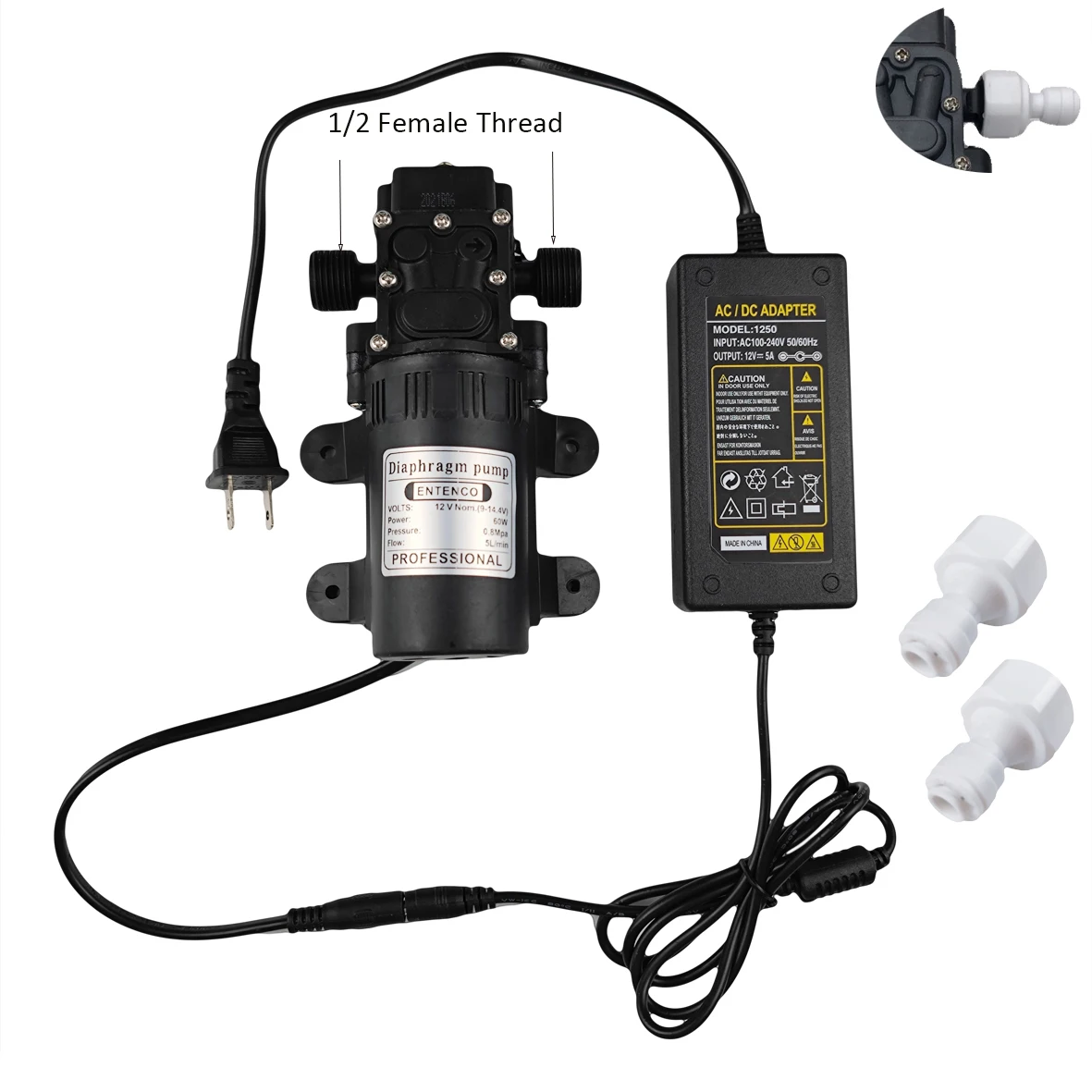 Electric Sprayer Micro Pump 12V 60W Garden Water Misting Fog Machine For Flowers Plant Greenhouse Cooling Humidification