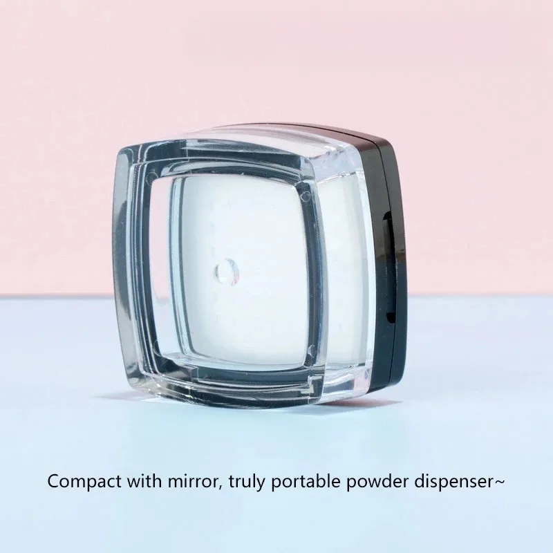 1pc 5g Barattolo di plastica allentato con setaccio Contenitore cosmetico vuoto Tappo nero opaco Trucco Scatole allentate portatili compatte Strumento per il trucco