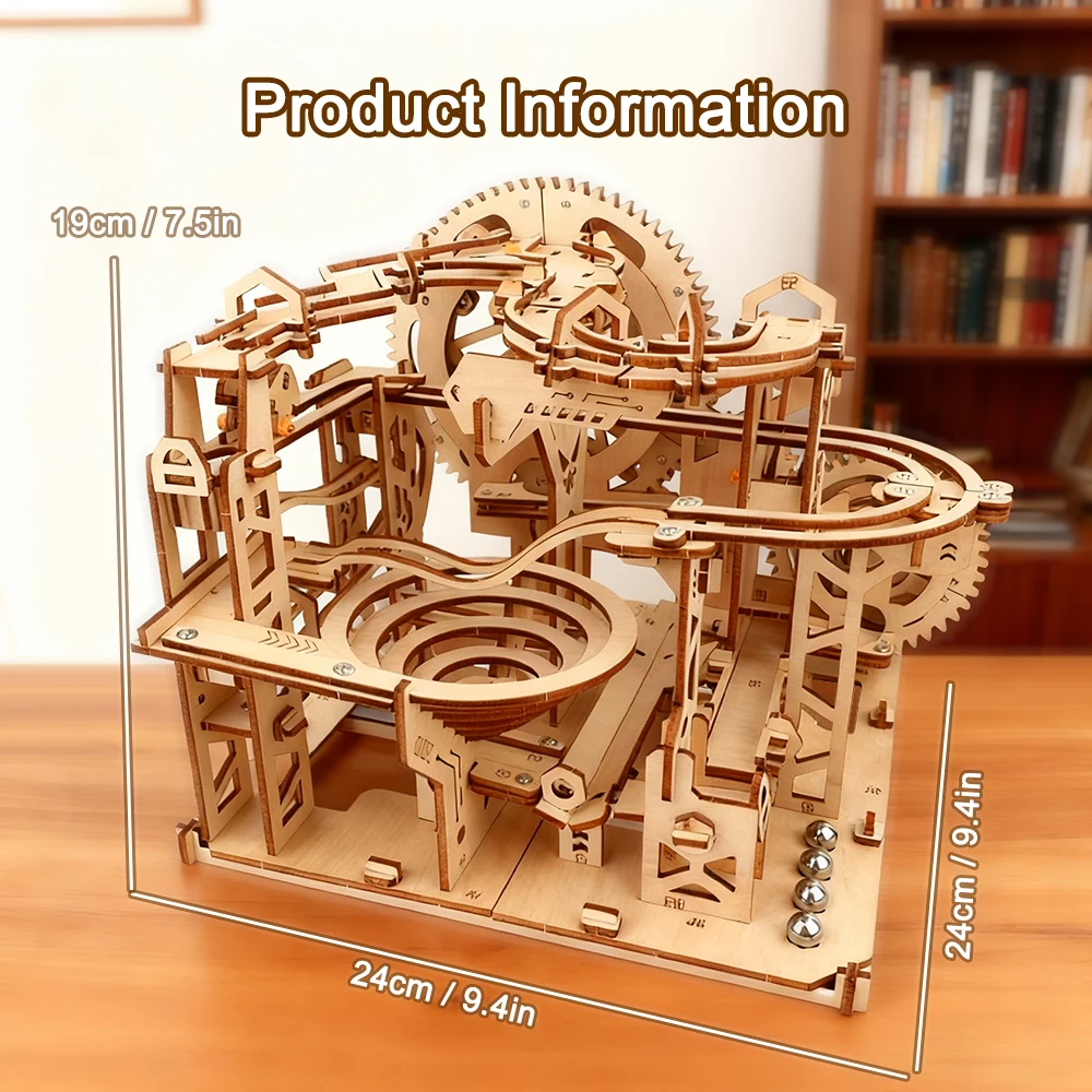 Ury 3d quebra-cabeça de madeira mármore run conjunto dispositivo pista manual mecânico modelo ciência alta dificuldade labirinto bola montagem brinquedo para meninos