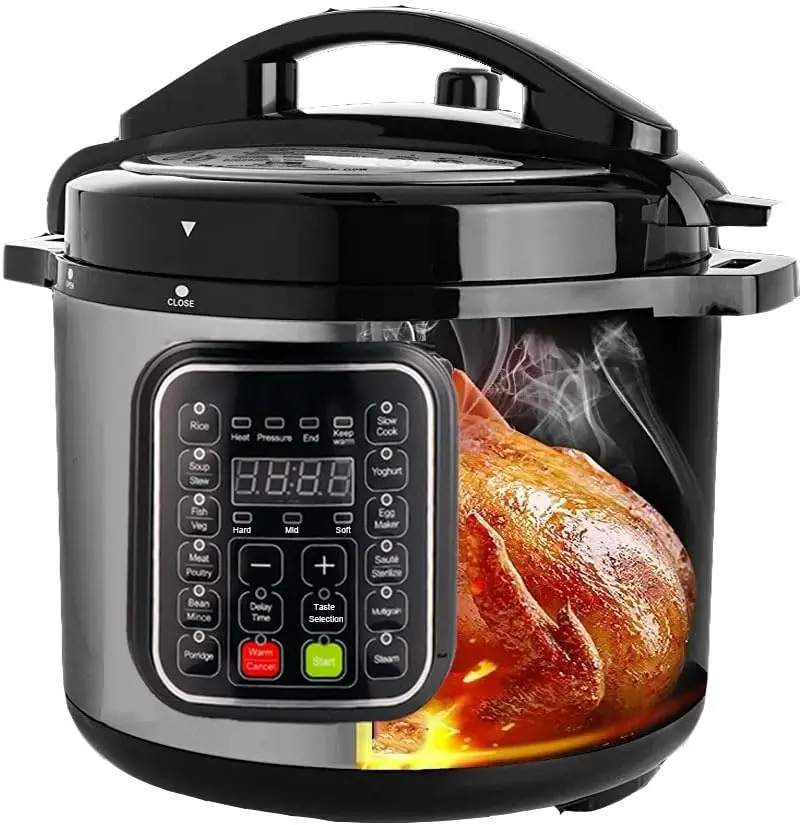 

Электрическая скороварка 8QT с 14 режимами, 24-часовым таймером и антипригарной чашей для здорового приготовления пищи