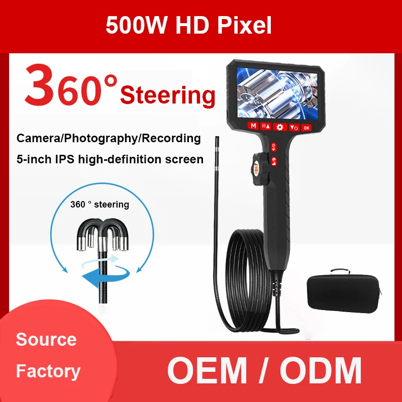 LAFOCH 5inch Borescope 3.9mm/6mm/8mm Camera HD 1080P with LED Illumination for Automotive Repair Plumbing Inspection