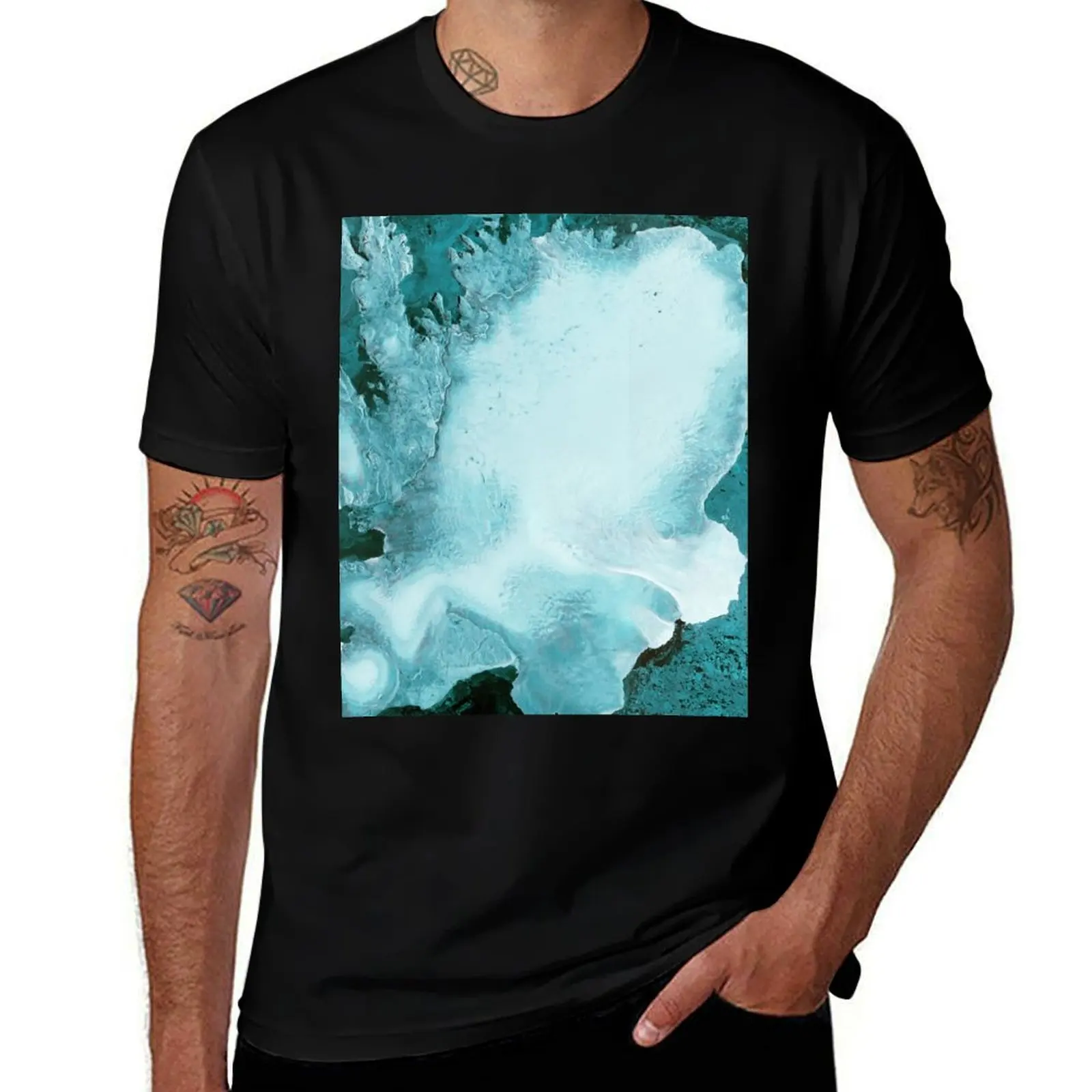 

Austfonna ice cap from space T-Shirt t shirt custom print man t shirts graphic t shirt man designer T-shirt